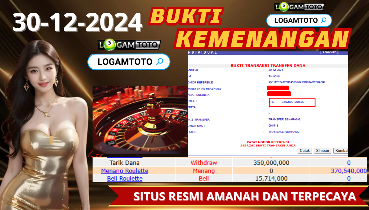 SELAMAT KEPADA MEMBER SETIA LOGAMTOTO BERHASIL JACKPOT DI PERMAINAN ROULETTE